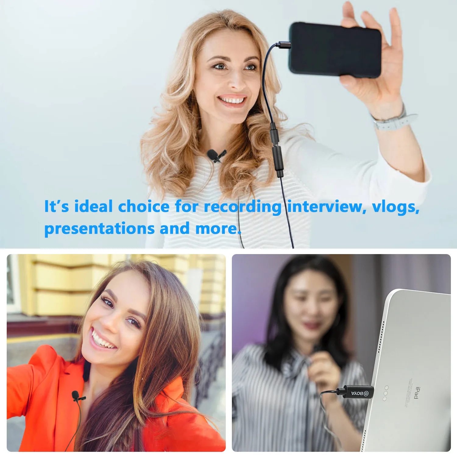 Нагрудный кардиоидный микрофон BOYA BY-M2 Lavalier с зажимом и кабелем 3 5 мм TRS съемная