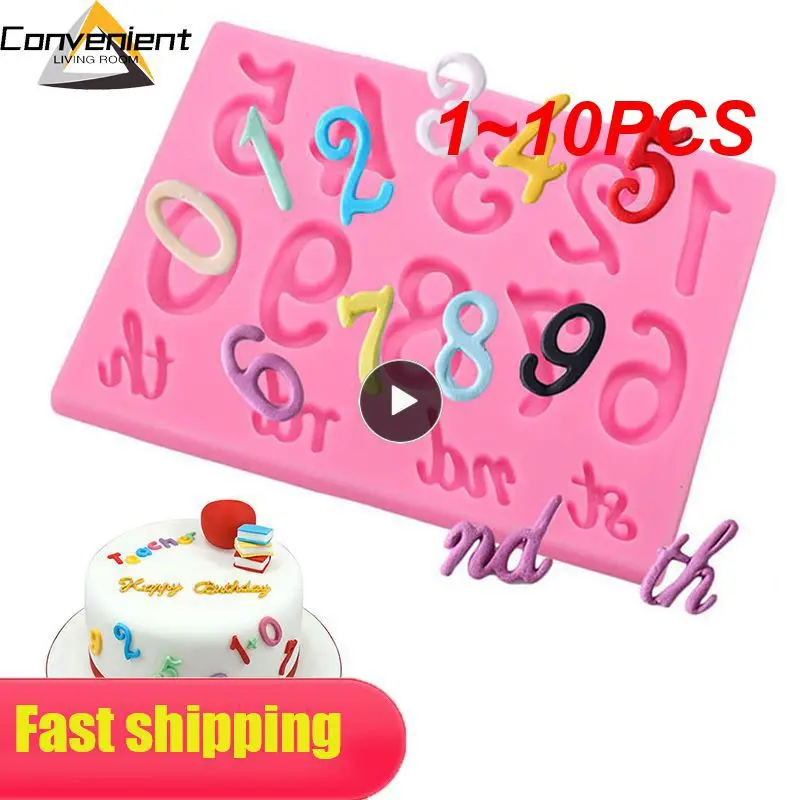 

1~10PCS Capital/Letter/Number Shape silicone mold fondant Sugarcraft mold cake decorating tools chocolate gumpaste mold