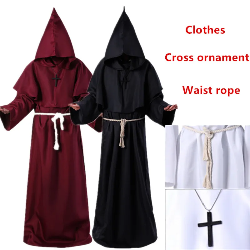Костюм для косплея на Хэллоуин средневековый монах фриар халат костюм