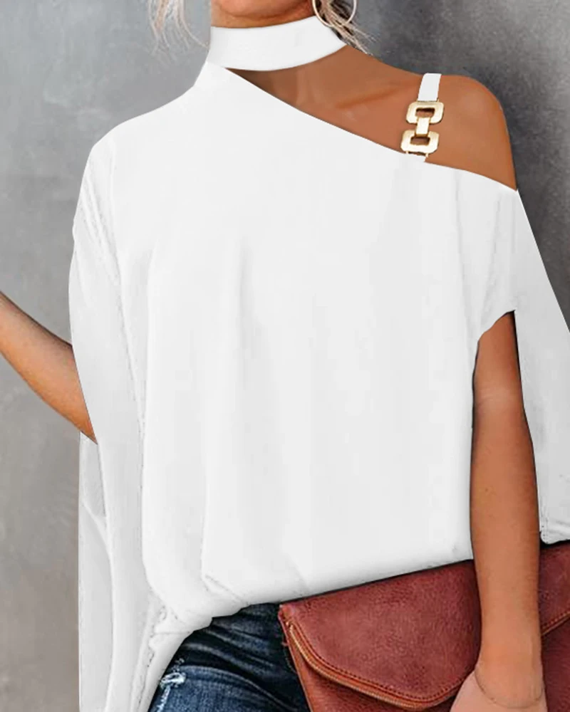 Женская Асимметричная блузка с длинным рукавом Повседневная Блузка в стиле бохо