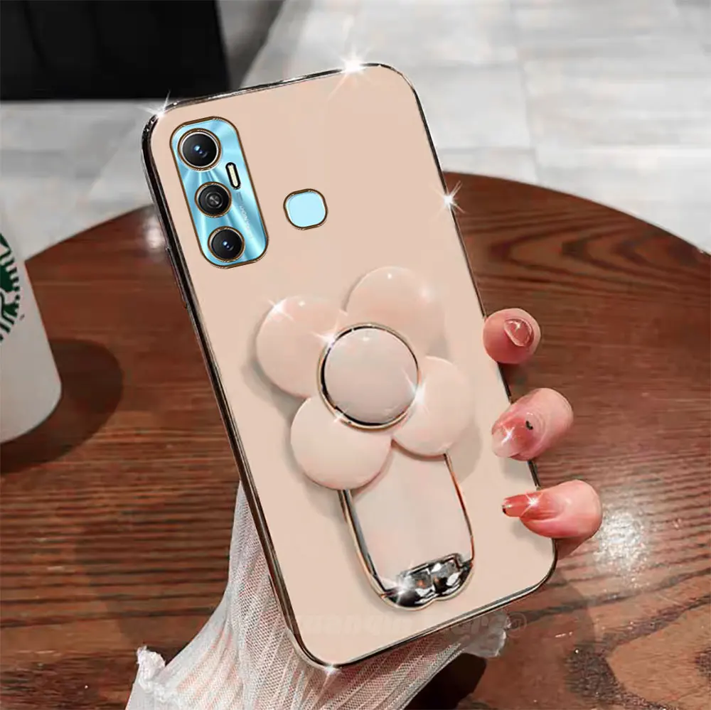 Вращающийся держатель цветов для Infinix Hot 11 Hot11 2021 X662 X662B мягкая задняя крышка