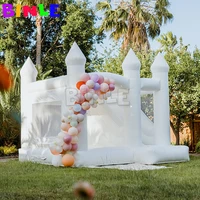 high quality inflatable wedding bouncer white bouncy castle kids bounce house with slide combo for sale