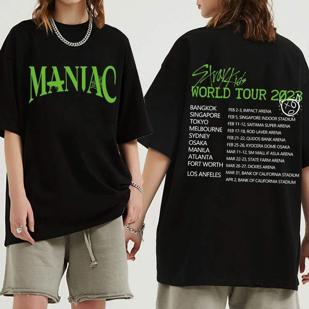 

Футболка Мужская/женская с рисунком «Stray Kids World Tour», лето 2023