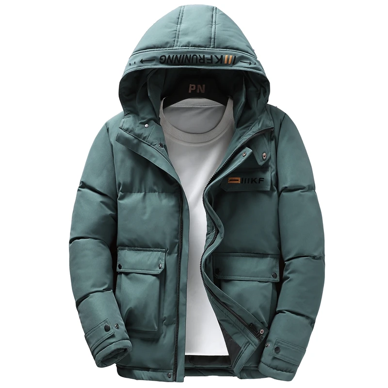 Men Winter 2022 New Thickened Tide Brand Cotton-padded Jacket Youth Winter Coat Hooded Down Cotton Jacket Men