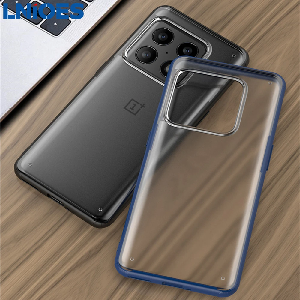 

LNIOES for OnePlus 10 Pro Case Frosted Matte Translucent Silicone PC Combined Case Shockproof Armor for OnePlus 10 Pro Case