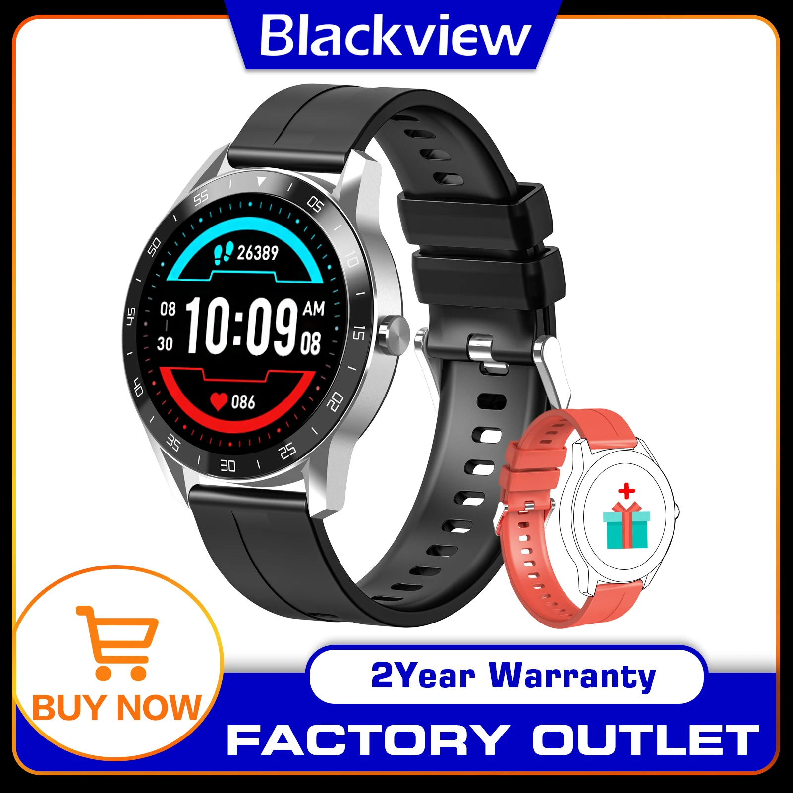 Blackview-reloj inteligente X1, resistente al agua hasta 5atm, con control...