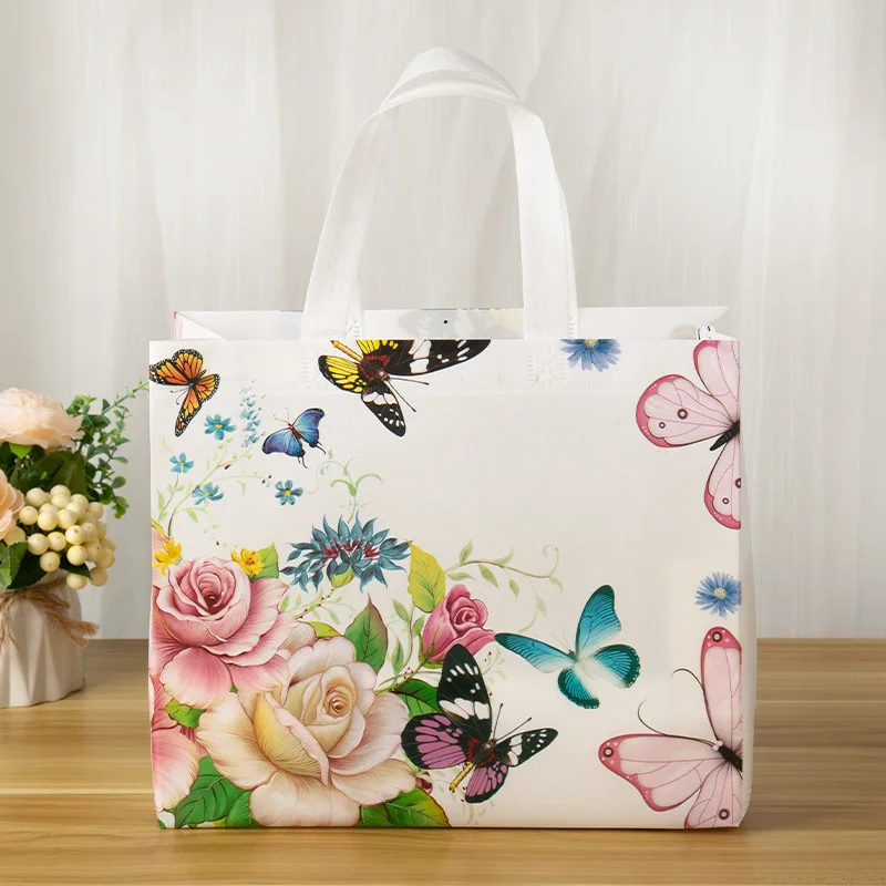

Сумка для покупок из нетканого материала с принтом бабочки, складная многоразовая сумка-тоут, водонепроницаемая сумка для хранения, женские дорожные сумки для продуктов