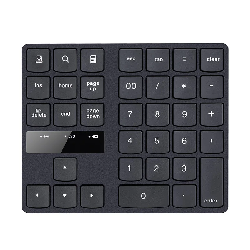 2.4g Wireless Digital Keyboard Charging 35 Keys Buttons Multimedia Medium Number Keypad USB Receiver Plug Rechargeable Numpad