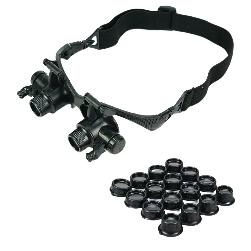 

Wearing Style Magnifying Glasses With Lights 8 Sets 16 Lenses Glasses Professional Clocks Repair Reading Led Magnifiers 9892G8KX