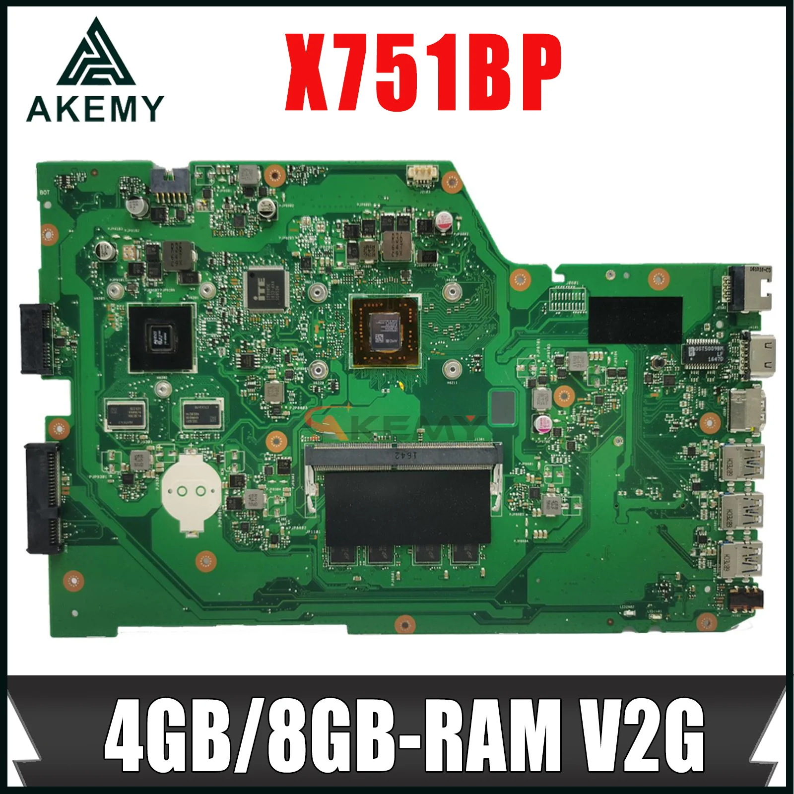 

Материнская плата X751B X751BP F751BP A751BP K751BP Стандартный ЦПУ 4 ГБ/8 ГБ-ОЗУ V2G, материнская плата ноутбука, тест ОК
