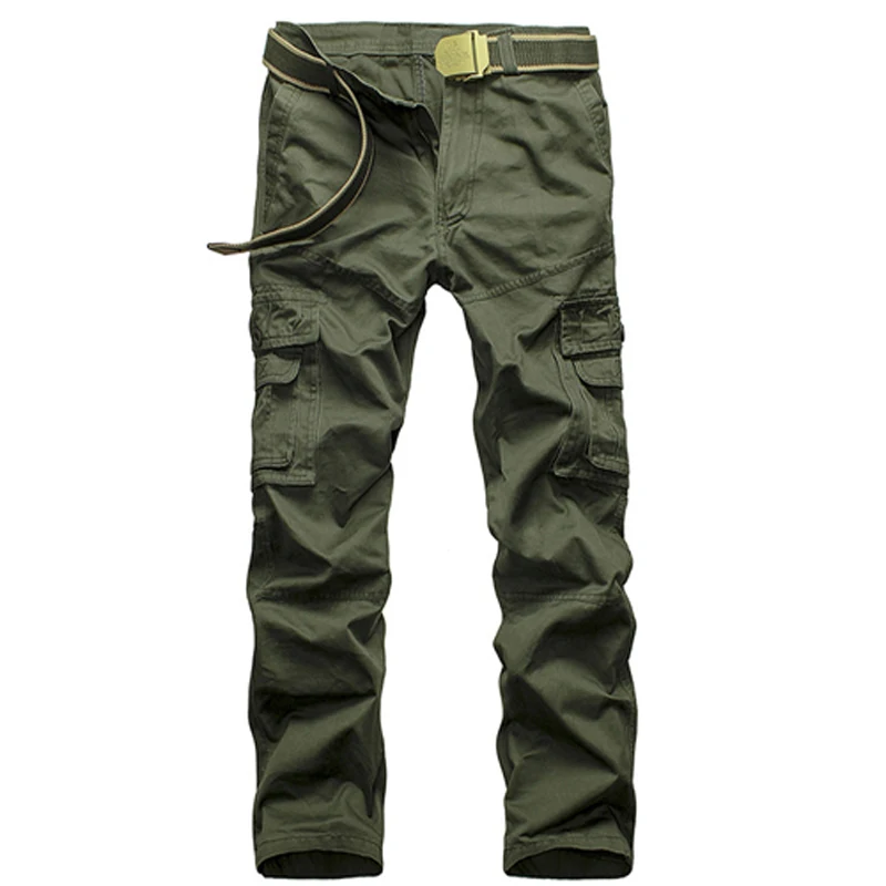 HOT 2020 Military Men's Multi Pockets Washed Loose Bag Overalls Mountain Tactical Desert Straight Leisure Trousers Tooling Pants