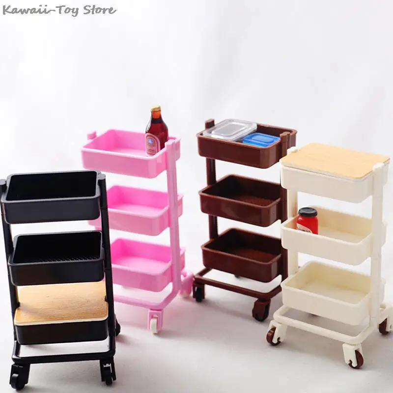 

Dollhouse Miniature Furniture Shelf Bookshelf With Wheels Storage Display Rack Dollhouse Furniture Accessories Metal 1:12