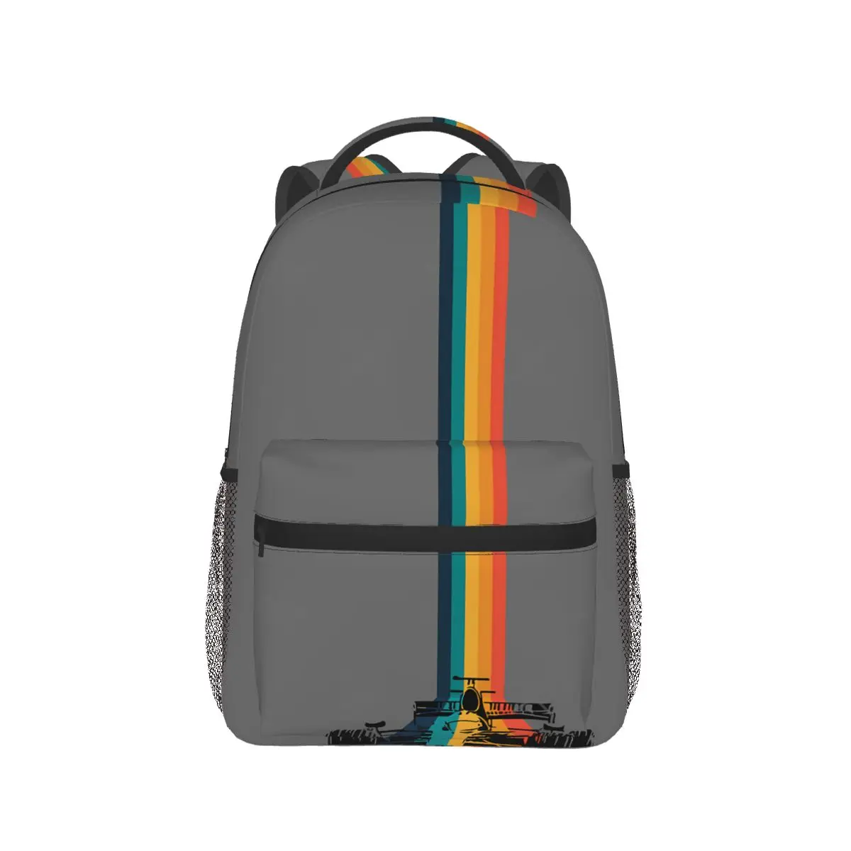 

Large Capacity Retro Travel Backpacks New Pattern Formula F1 Bag for Teenager