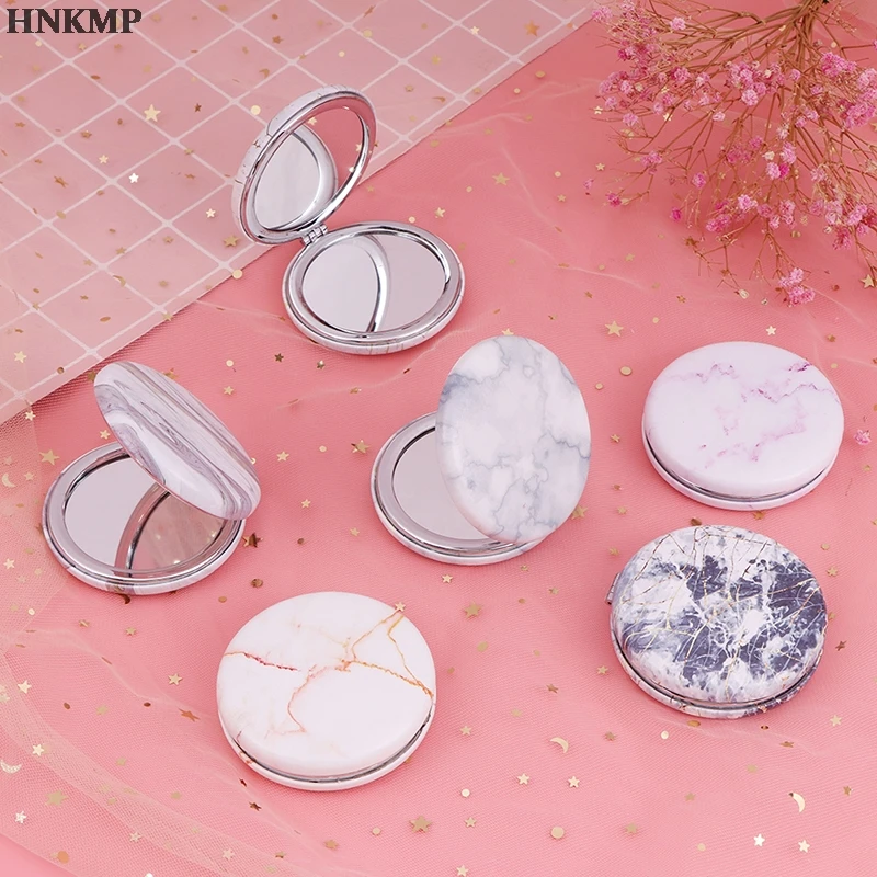 

L353 Marble Pattern Portable Double Sided Mirror Foldable Pocket Makeup Mirror Women Girls Beauty Cosmetic Compact Mirrors