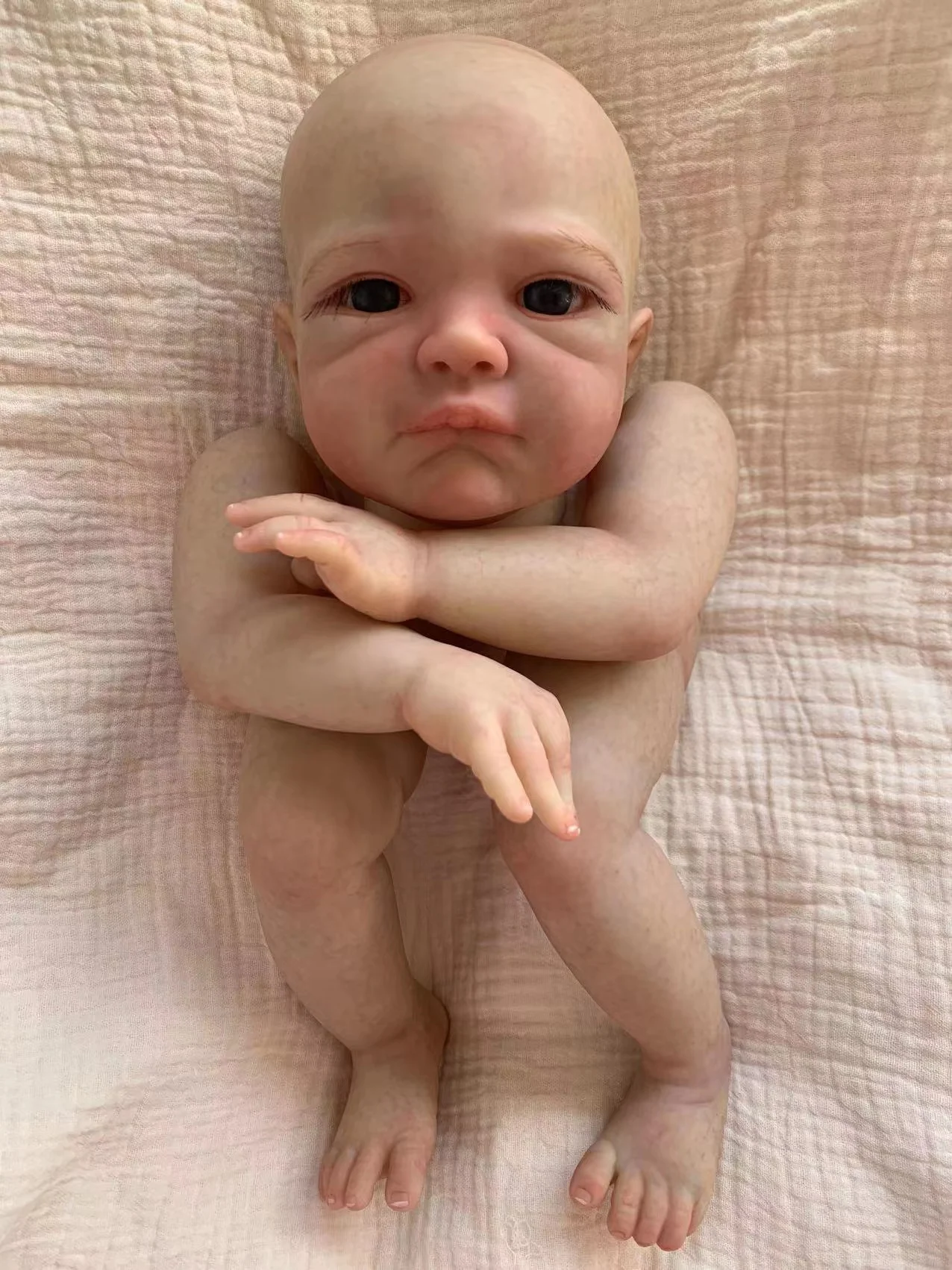 

21inches Painted Kits By Artist Reborn Baby August Awake Lifelike High Quality Unassembled Kit Dolls For Girl