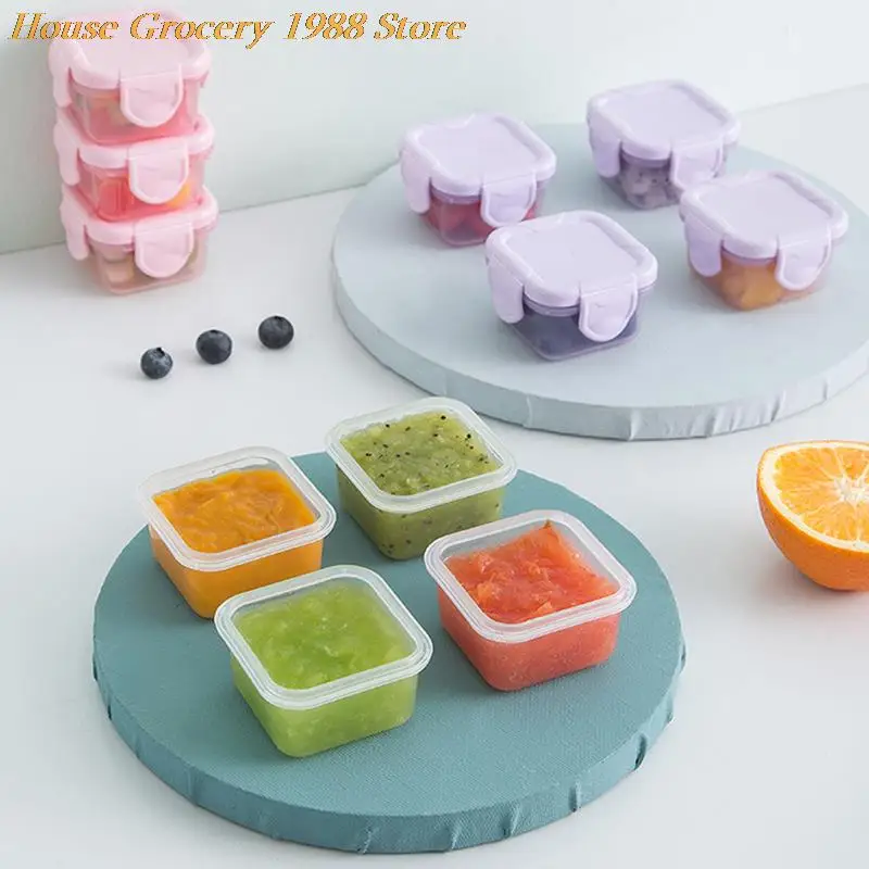 

Multifunction Mini Food-grade Thickened Sealed Fresh Box 60ml Portable Baby Food Storage Freezer Containers Jam Dispenser Box