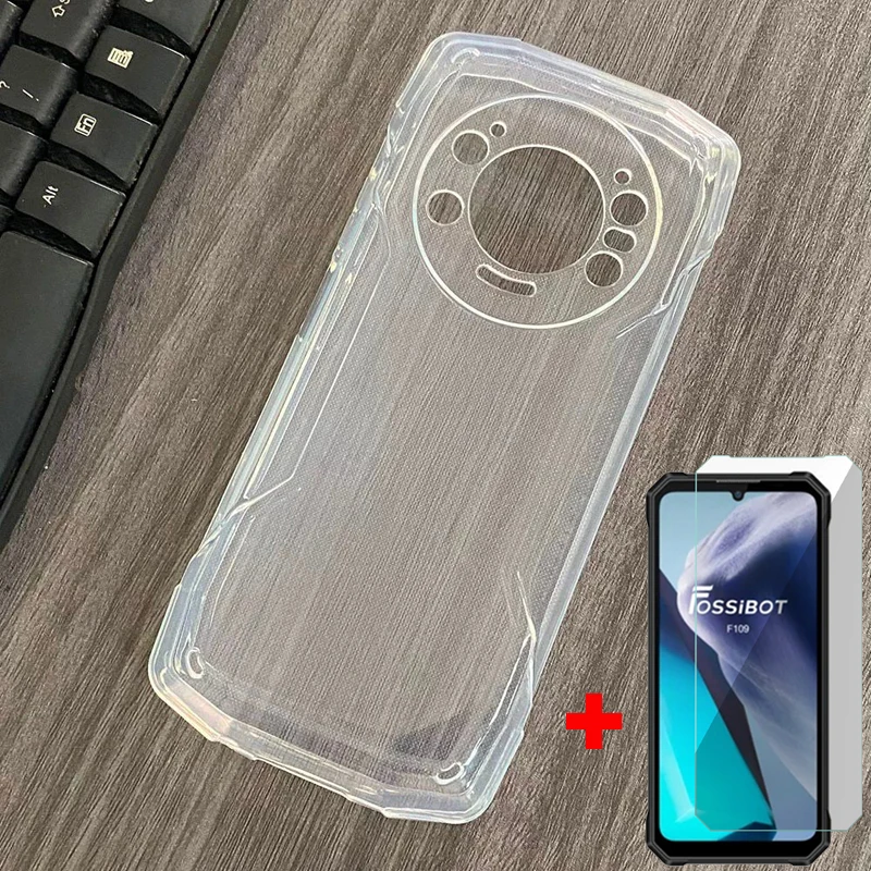 2в1 закаленное стекло для Fossibot F109 силиконовый чехол-бампер прозрачный чехол