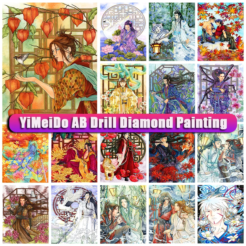 

Алмазная живопись YiMeido AB, вышивка, мультяшный человек, Набор для вышивки крестиком, искусственные цветы, подарок для ребенка