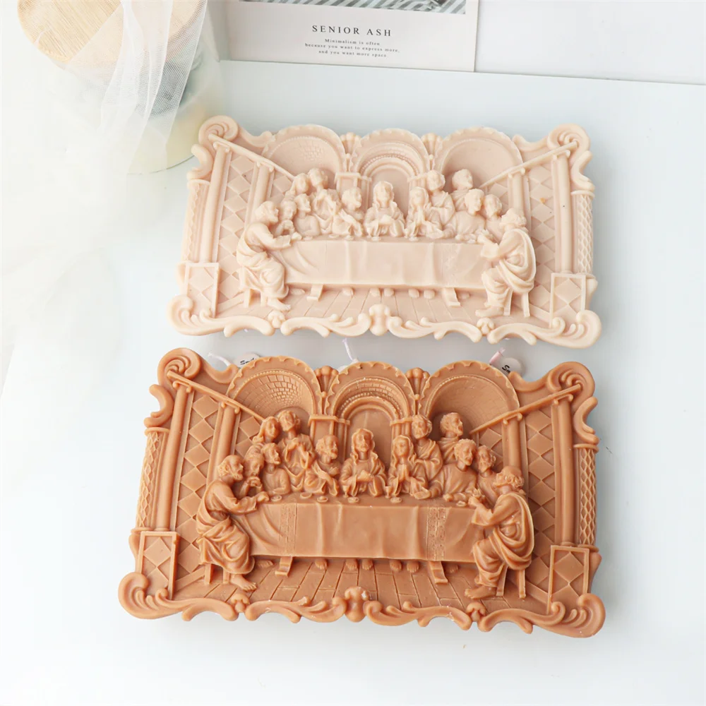 Форма в виде свечи с Иисусом на последнем ужине силиконовая роспись искусство