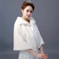 winter women boleros wraps for party evening jacket wrap faux fur wedding cape winter fur shawl stock bridal cloaks wedding coat