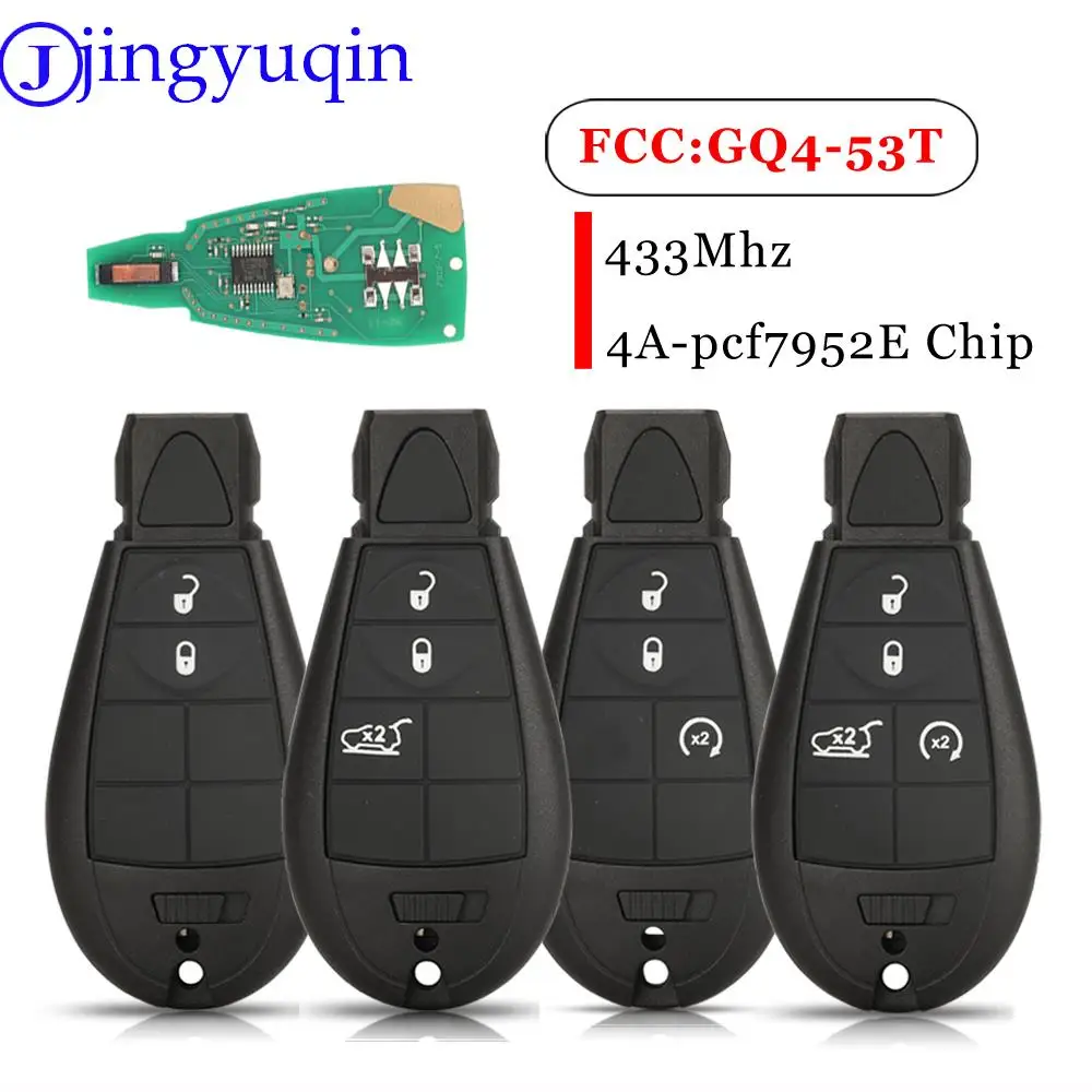 

jingyuqin GQ4-53T Smart Remote Car Key Fob 433MHz PCF7952E 4A Chip For Jeep Cherokee Sport KL 2014 2015 2016 2017 2018 2019