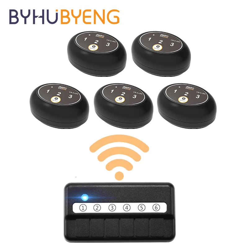 

BYHUBYENG Wireless Office Call Customer Center Botao Sem Fio Boton De Panico Bureau Buzzer Button Calling System Campanilla
