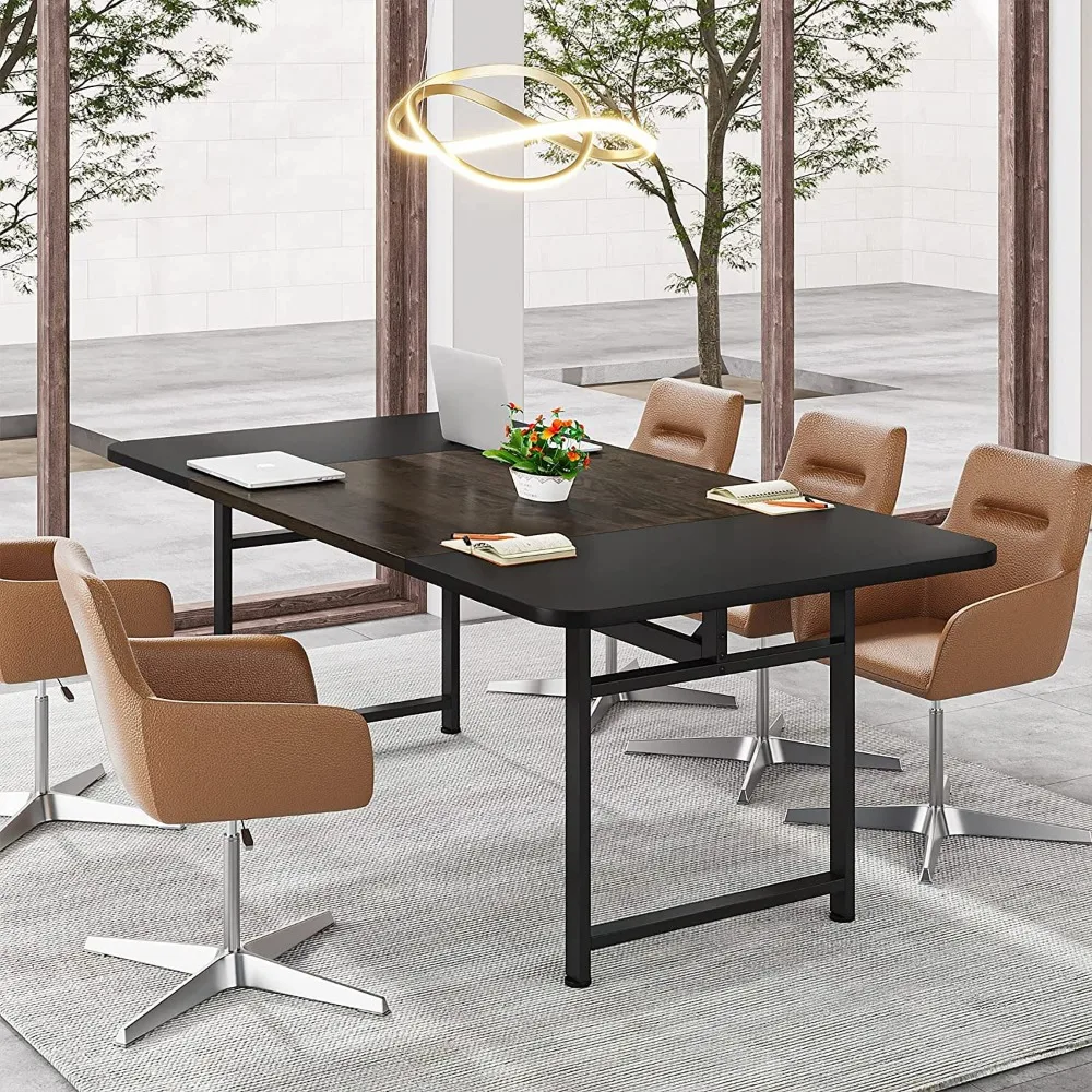 

6FT Conference Table, 70.8" W x 35.43" D Meeting Room Table Training Table with Splicing Board