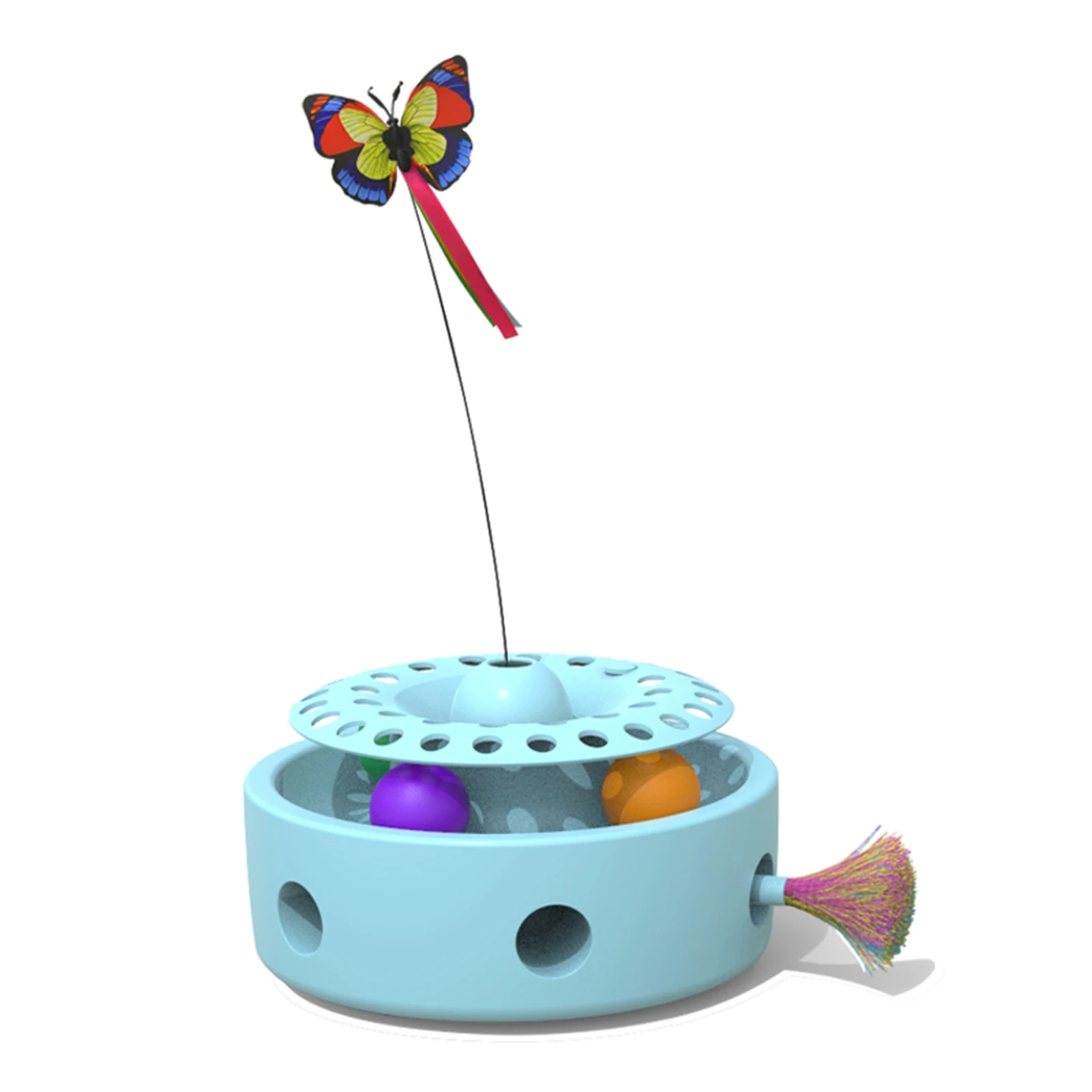 

3 In 1 Interactive Cat Toys Multifunctional Toys For Cats PP Durable 3in1 Kitten Toys With Butterfly And Ball Track For Bored