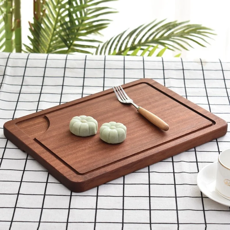 

Wooden Steak Plate Western Plate Kitchen Cutting Board Rectangular Pastry Dessert Plate Hotel Restaurant Tableware Cutting Board