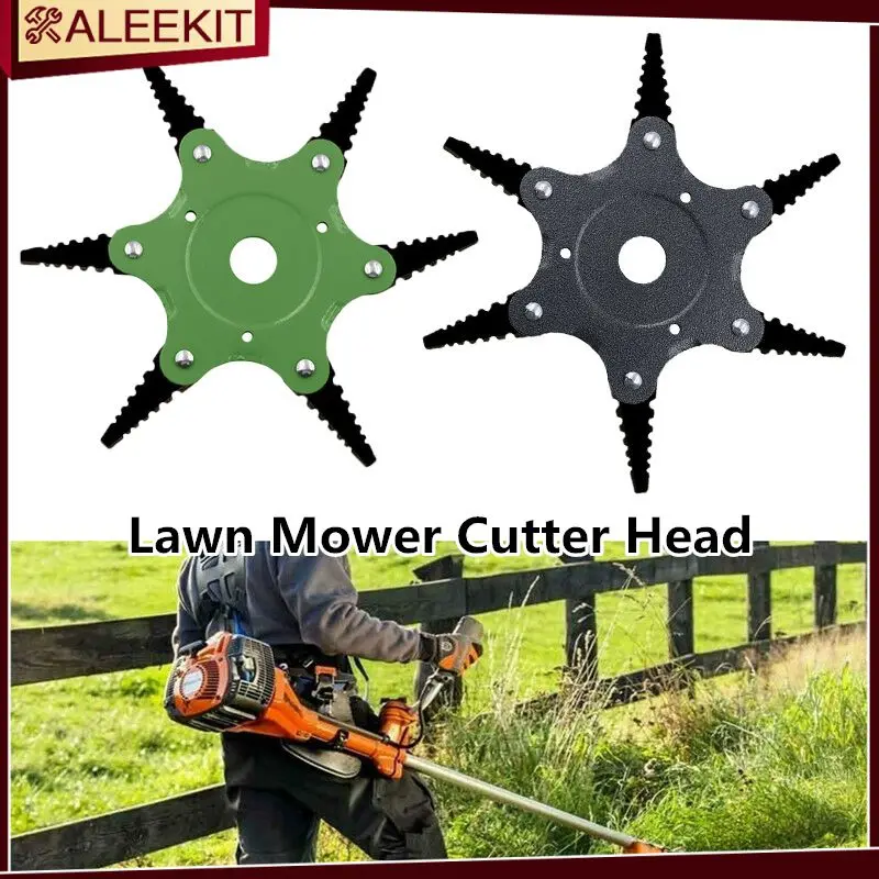 

6 Steel Sawtooth Garden Lawn Mower Blade Manganese Steel Grass Trimmer Brush Cutter Head Lawn Mower Grass Tool Accessories