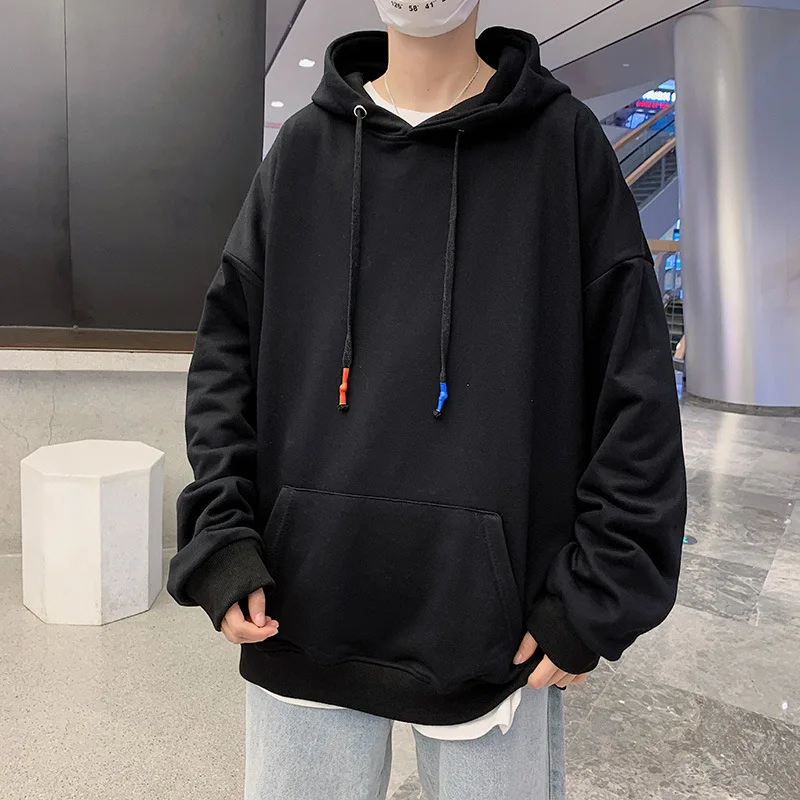 

Fashion Personality Solid Color Men's Casual Hooded Sweater Winter Men's Solid Color Hooded Sweater Warm 2022 New Sweatshirt