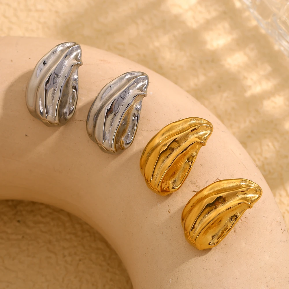 MamacitaSlay новый дизайн серьги Chayote Shape женские 18 К позолоченные украшения из