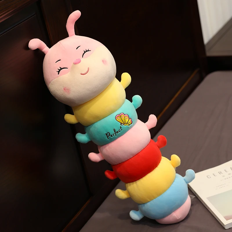 

1pcs 60/75/90cm Cute Doll Sleeping Long Pillow Colorful Butterfly Worm Plush Toy Birthday Gift For Valentine's Day