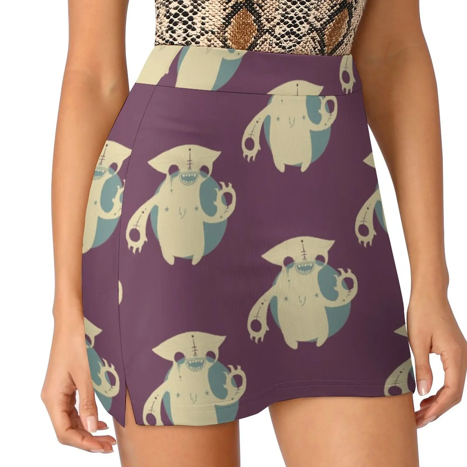 Женская юбка Monster Cat Спортивная юбка-юбка с карманом Модная в корейском стиле 4XL