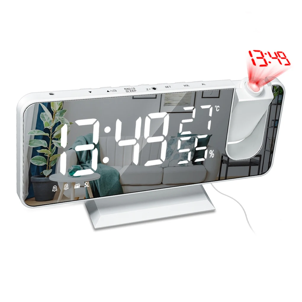 

Термометр ℉/℃ комнатный электронный гигрометр датчик температуры и влажности радио Настольный будильник для отеля офиса черный