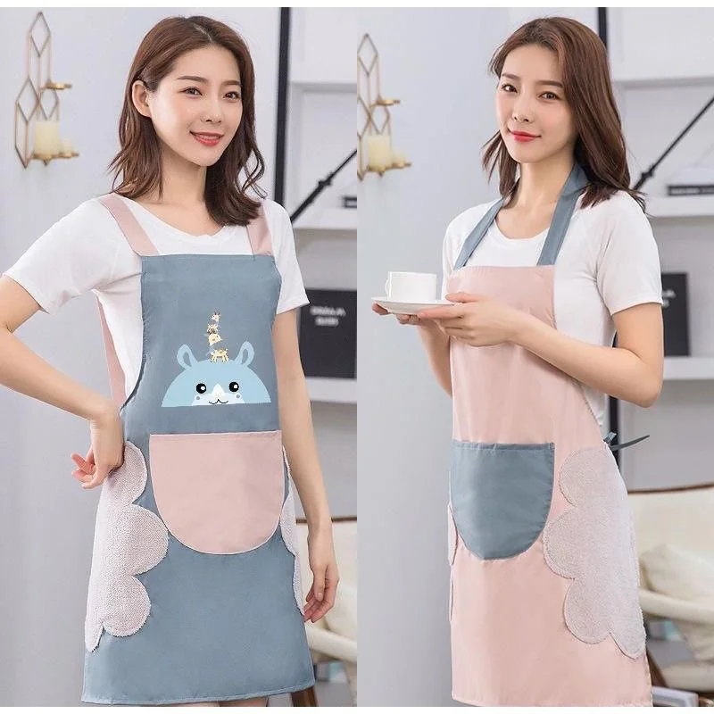 

Women's Apron Waterproof Household PVC Oil-proof Aprons For Chef Cooking Baking Home Cleaning Restaurant Kitchen Accessories