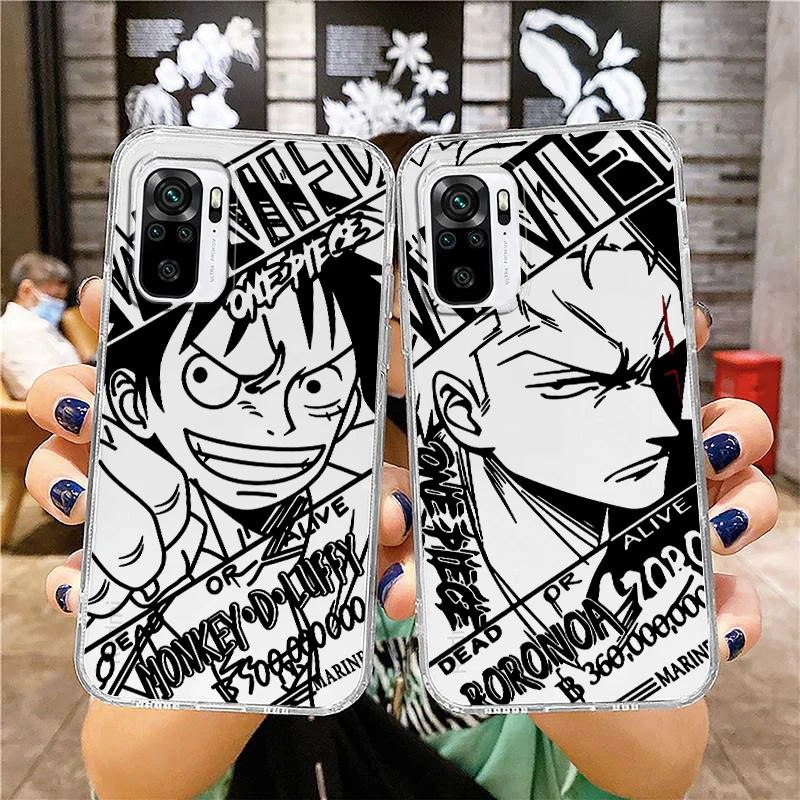 

Dark Comics One Piece Art Phone Case For Xiaomi Redmi Note 11E 11S 11 11T 10 10S 9 9T 9S 8 8T Pro Plus 5G 7 5 Transparent TPU