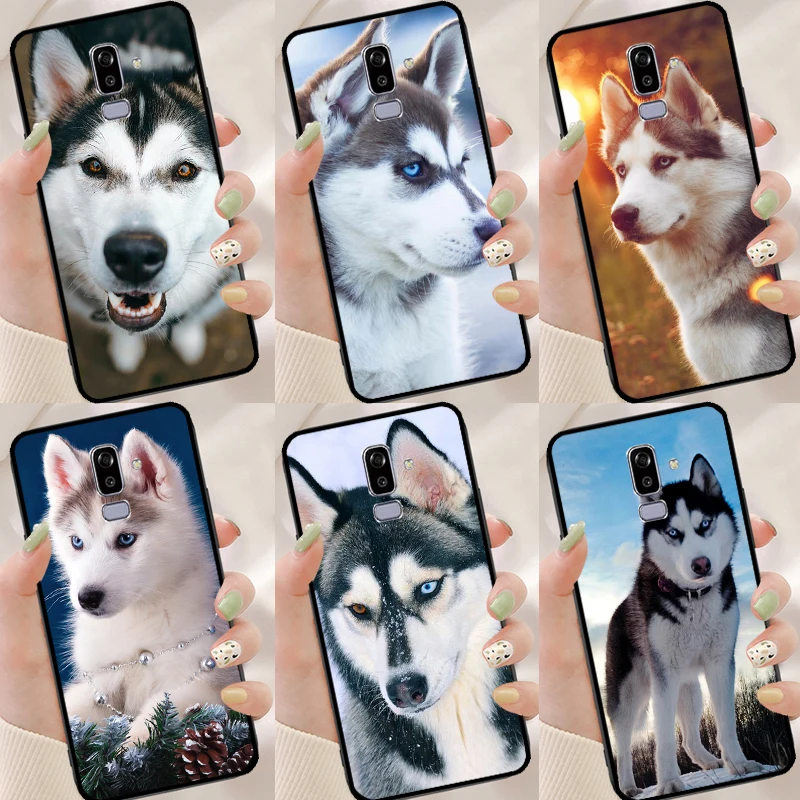 Animal Husky puppy Cover For Samsung Galaxy J7 J5 J3 2016 A5 A3 2017 A6 A8 J4 J6 Plus J8 A9 2018 Soft Case