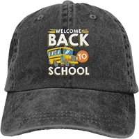 welcome back to school unisex fashion adjustable sports hat skull cap
