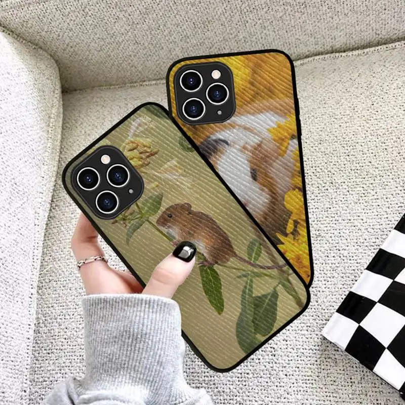 

Lovely Pet Hamster Phone Case Hard Leather Case for iPhone 11 12 13 Mini Pro Max 8 7 Plus SE 2020 X XR XS Coque