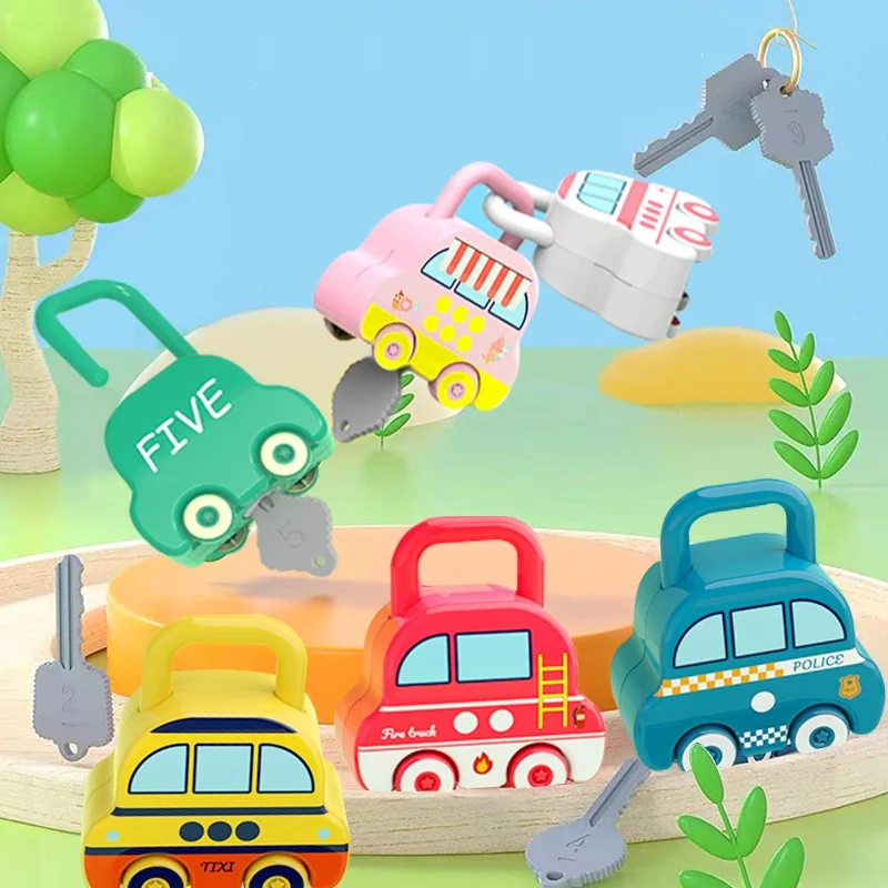 

Детский обучающий замок с ключами, цифрами и подсчетом, дошкольные Обучающие игрушки Монтессори для математических игр