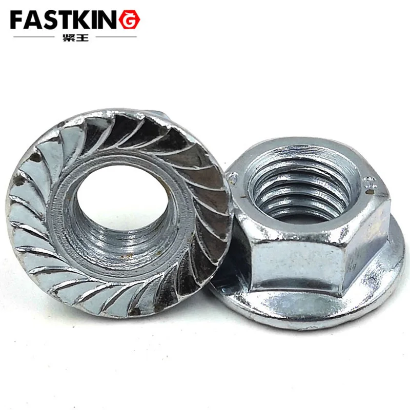 

50Pcs/Bag M3-M5 carbon steel，white zinc plated,DIN6923 flange hex nut
