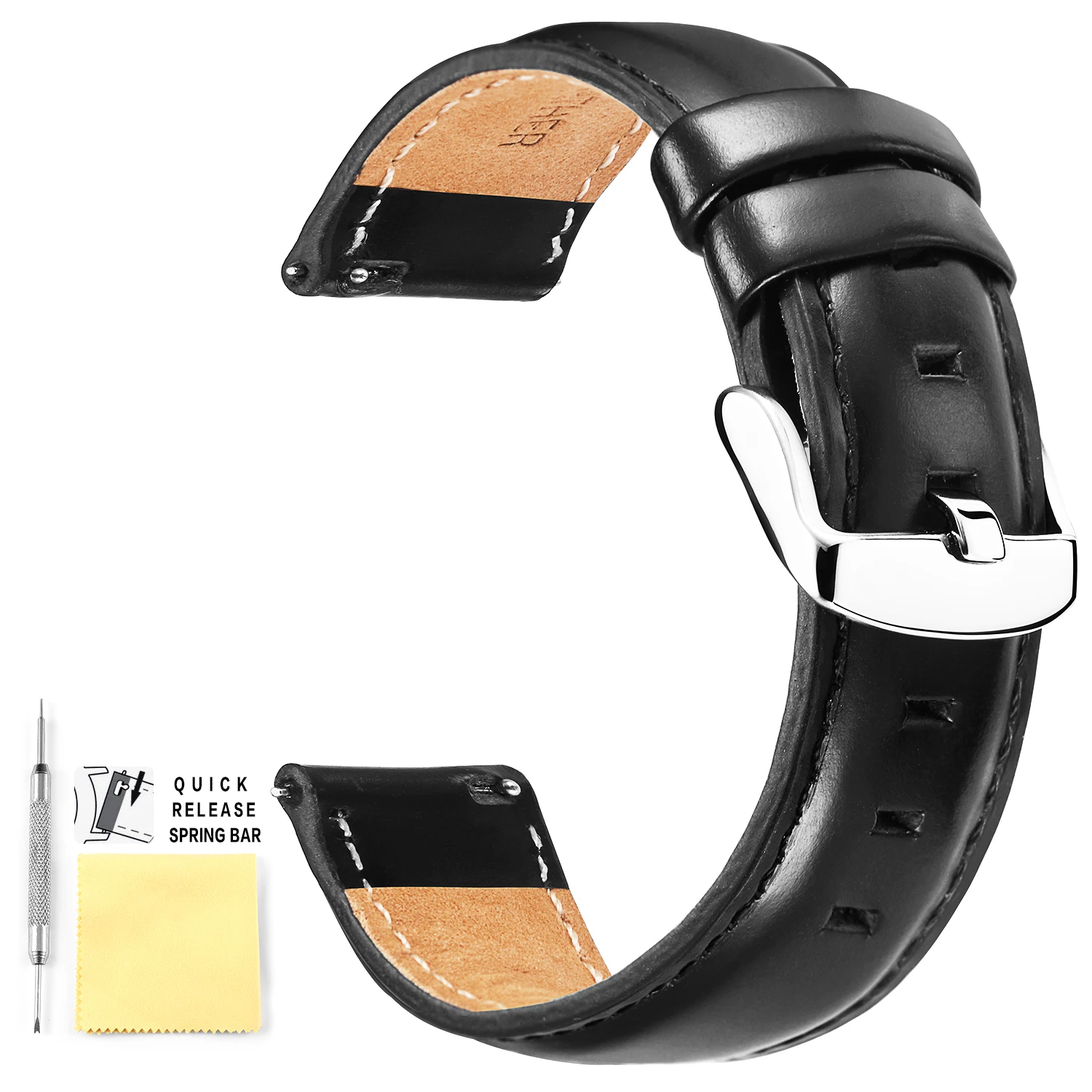 

Quick Release Leather Watch Band for Men Women 12mm 13mm 14mm 17mm 18mm 19mm 20mm 22mm Soft Leather Watch Strap Black Brown Red