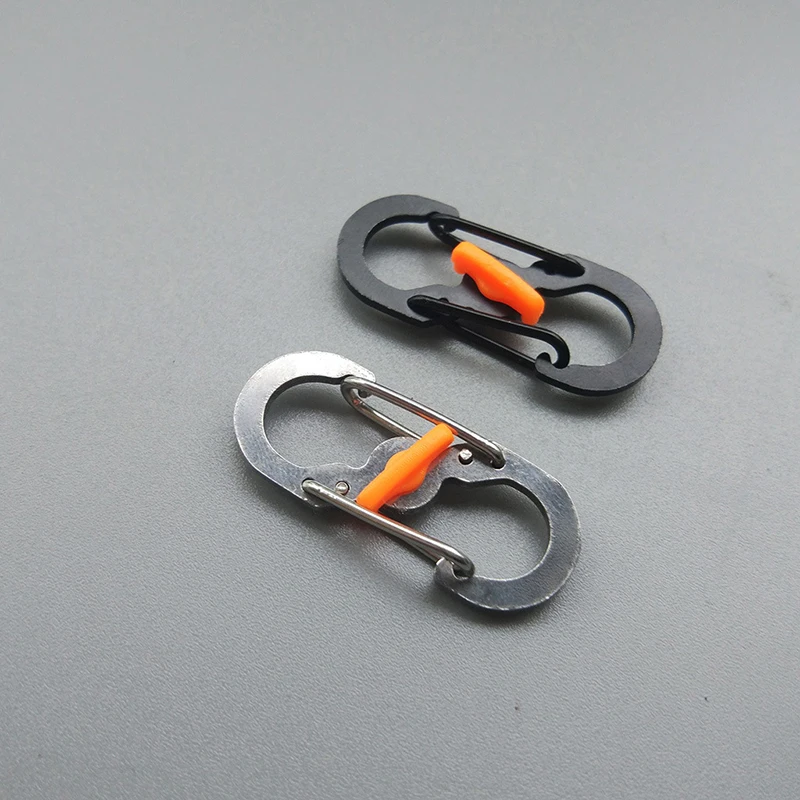 

Stainless Steel Double Carabiner Clips Dual Spring Wire Gate Snap Hooks Set, Keychain Buckle Tools 8-Shaped Double Hook