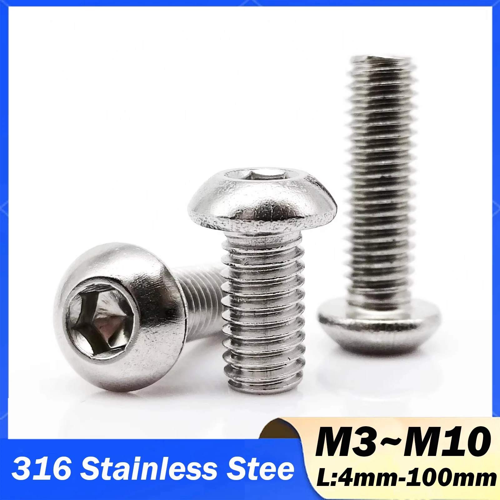 

Болты с шестигранной головкой из нержавеющей стали M3-M10 4-100 мм