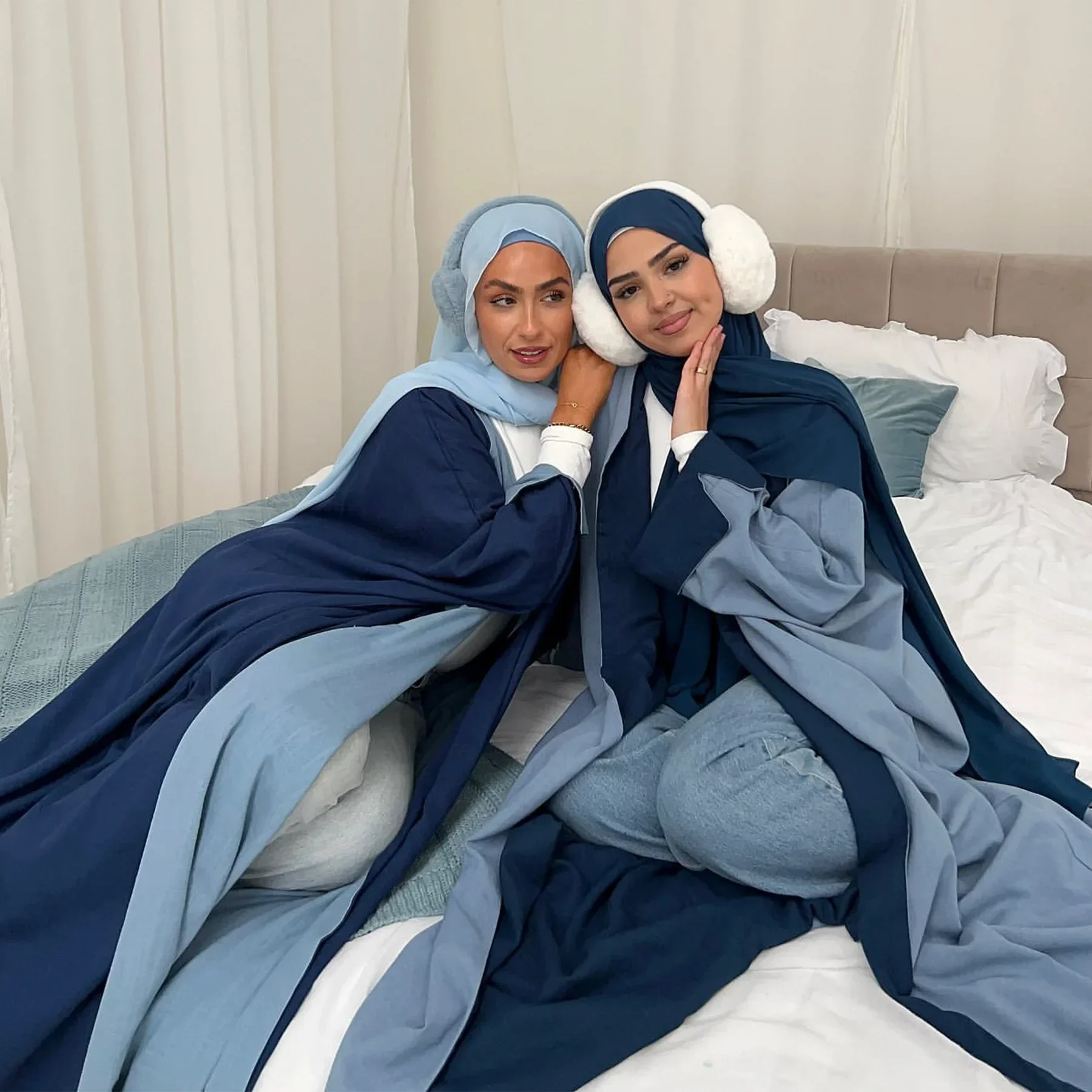 Осень-зима льняная открытая Абая Дубай Роскошный толстый двусторонний кардиган