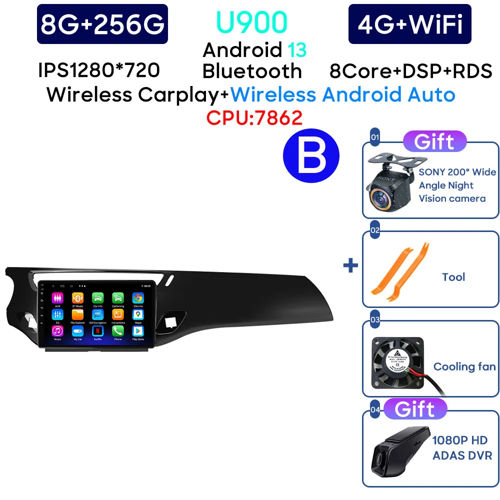 

Автомагнитола Carplay Android 13 для Citroen C3 DS3 2010 - 2016 Навигация GPS Android Авто Мультимедийный плеер Стерео 4G Wi-Fi Нет 2din