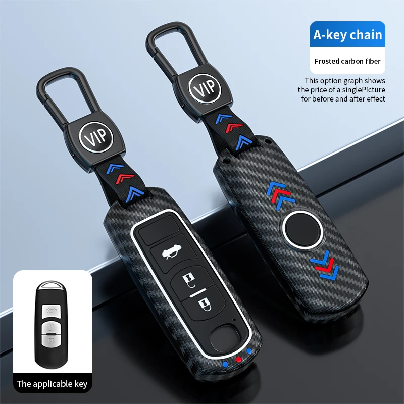 ABS Carbon Fiber Pattern 2/3/4 Buttons Car Key Case for Mazda 2 3 6 Axela Atenza CX-5 CX5 CX-3 CX-7 CX8 CX-9 2016 2017 2018