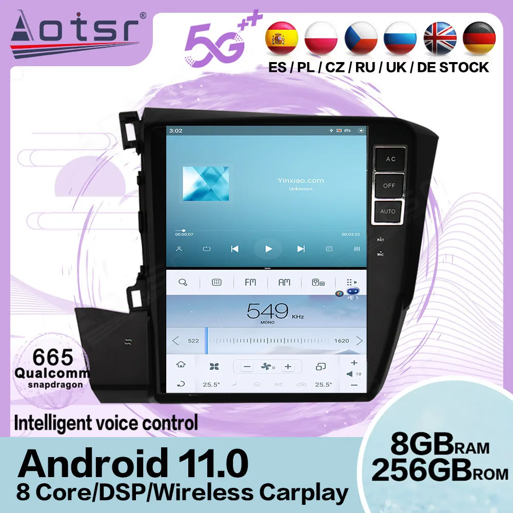 

Tesla Screen Android 11 Radio Receiver For Honda Civic 2012 2013 2014 2015 2016 2017 2018 2019 2020 GPS Stereo Radio Head Unit