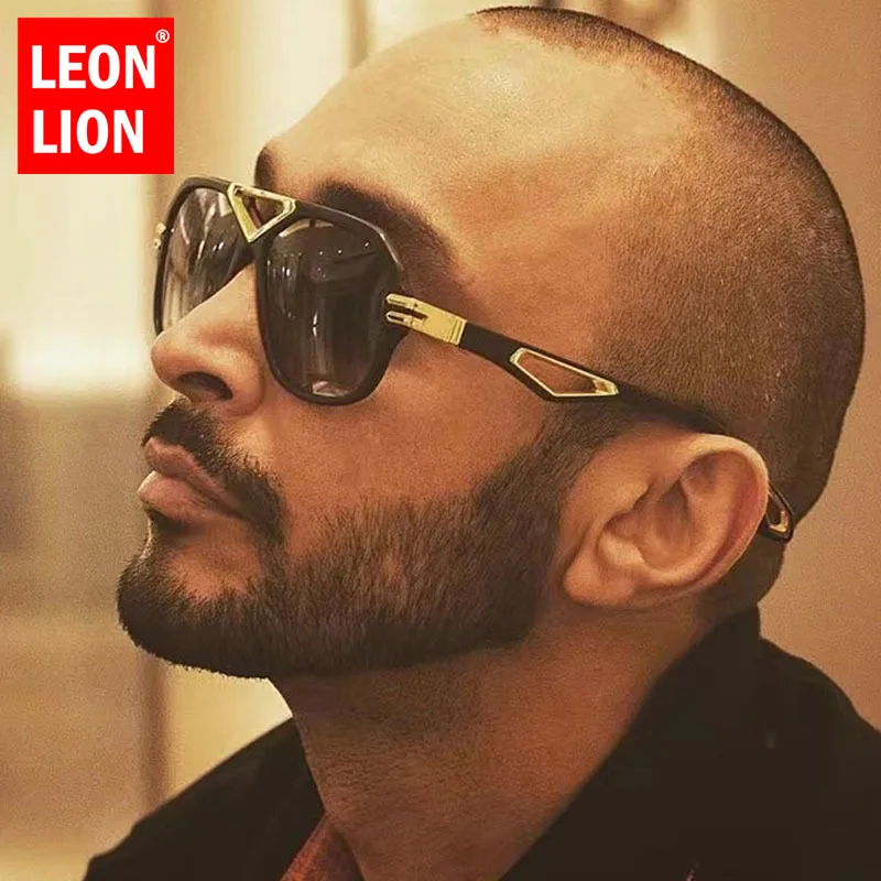 Солнцезащитные очки LeonLion в стиле ретро UV400 для мужчин и женщин, роскошные брендовые дизайнерские очки с отверстиями
